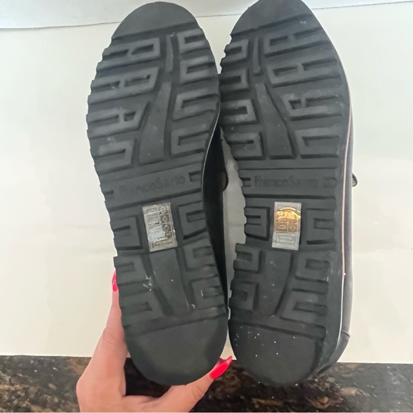 Franco Sarto Carolynn Platform Lug black leather tassel loafers size 8.5 M - Picture 11 of 12